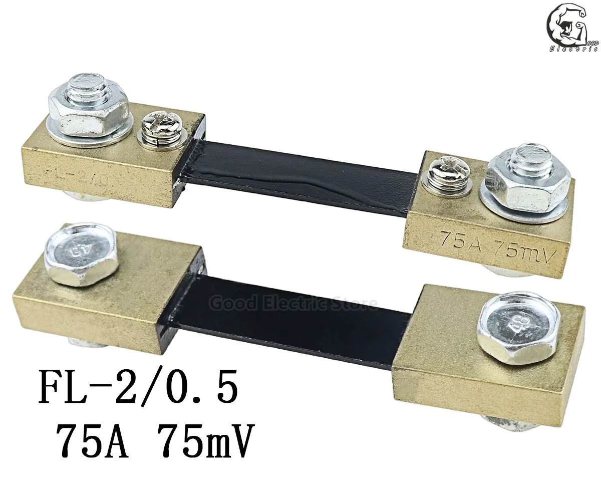 75A 75mV FL-2 100A 50A 30A 20A 10A 5A/75mV внешний шунт измеритель тока шунт резистор для цифрового амперметра Ампер Вольтметр ваттметр метр - Цвет: 75A 75mV