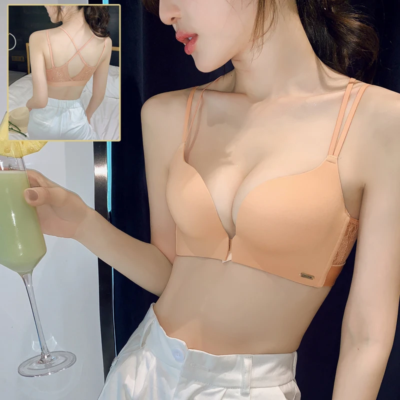 Бюстгальтер с открытой спиной глянцевая поверхность без царапин на пуговицах