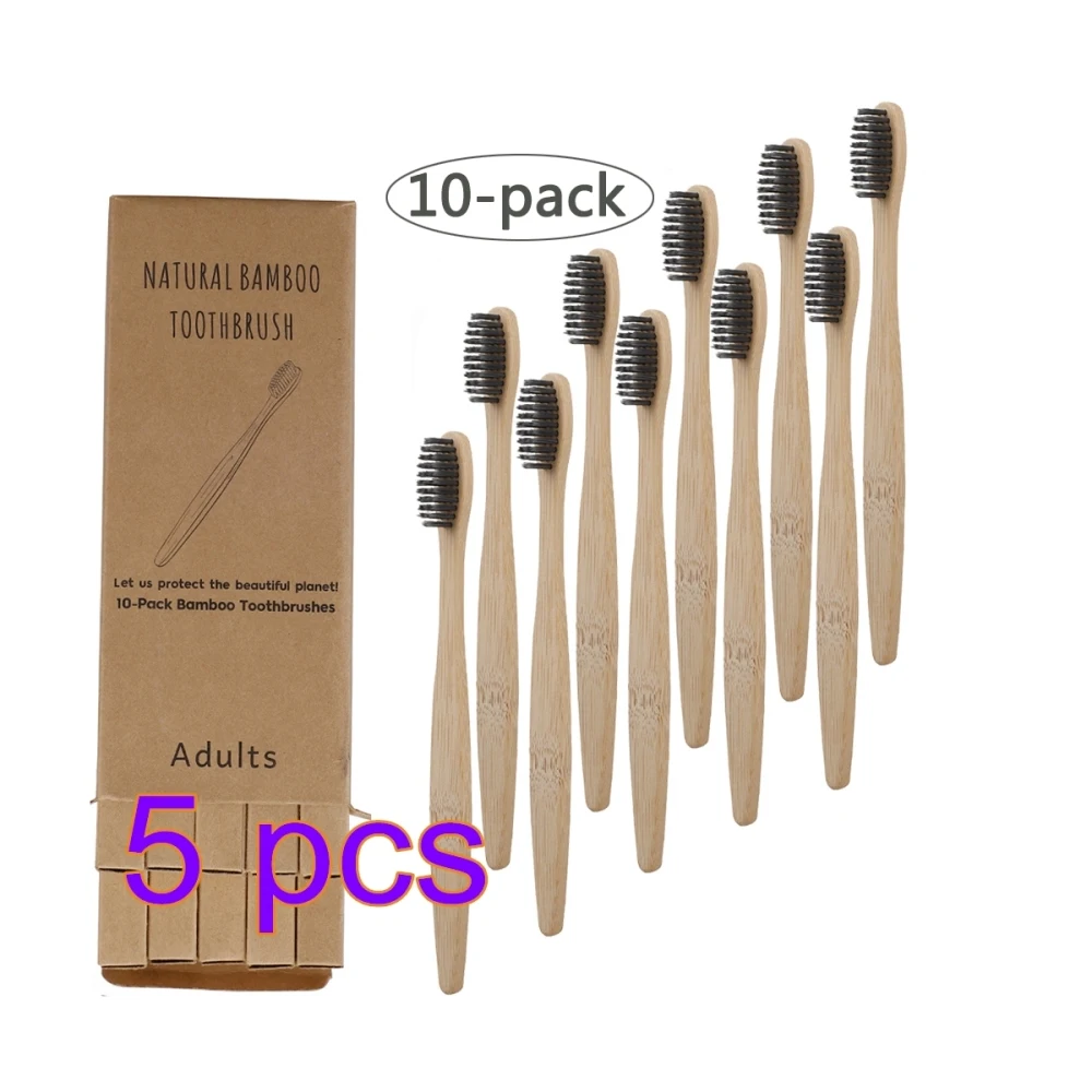 Зубная щетка EcoFriendly зубная из натурального бамбука деревянная с мягкой щетиной
