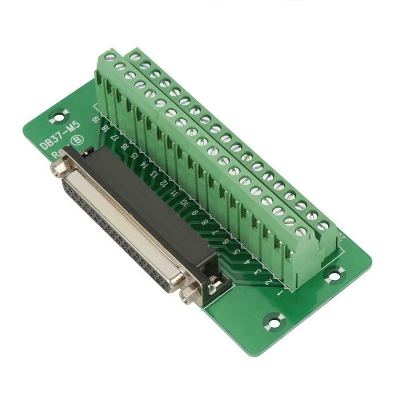 DB37 Breakout Board DIN Rail Mount Module Female Header Terminal Block коннектор|Детали и аксессуары для