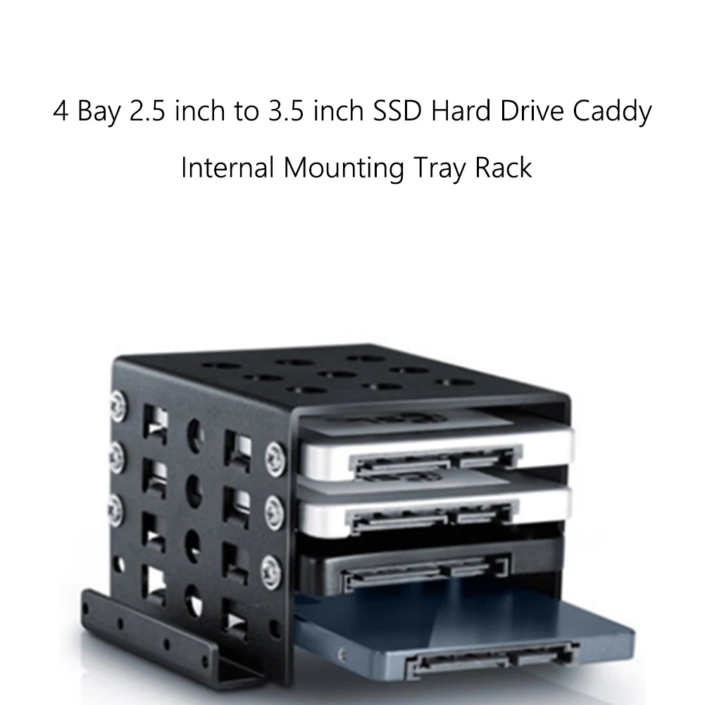 4-Bay 3.5 Inch to 2.5 Inch Hard Drive Caddy Internal Mounting Adapter Bracket Aluminum Alloy Mobile Holder