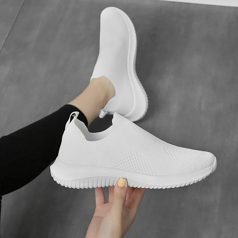 

Four seasons flying woven casual shoes women's lightweight comfortable breathable running shoes sports ultralight women's shoes