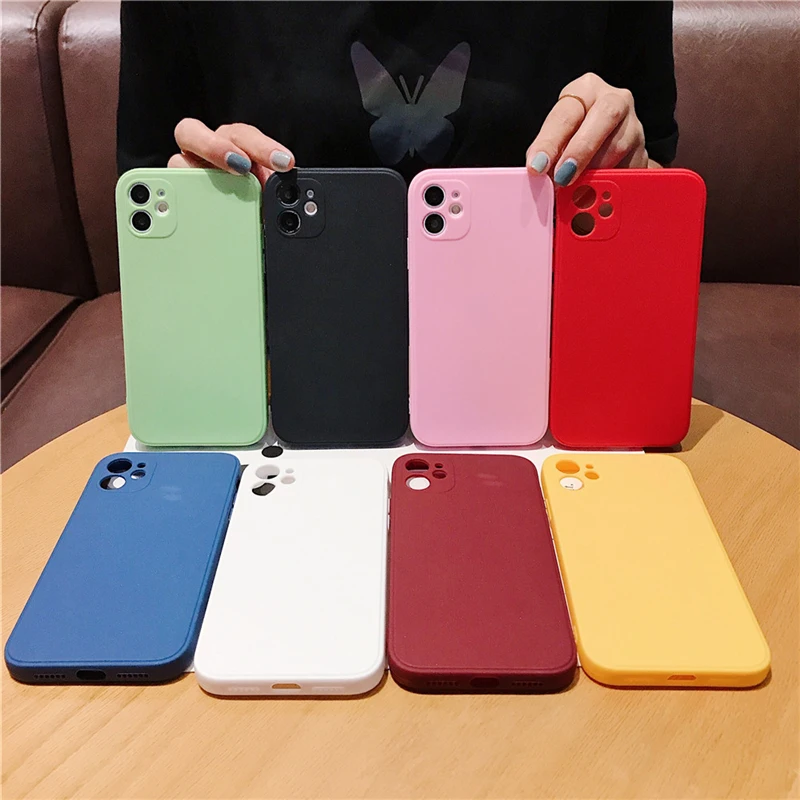 Kowkaka Гладкий однотонный силиконовый чехол из ТПУ для iPhone 11 Pro Max X XR XS 6 6s 7 8 Plus 2020SE