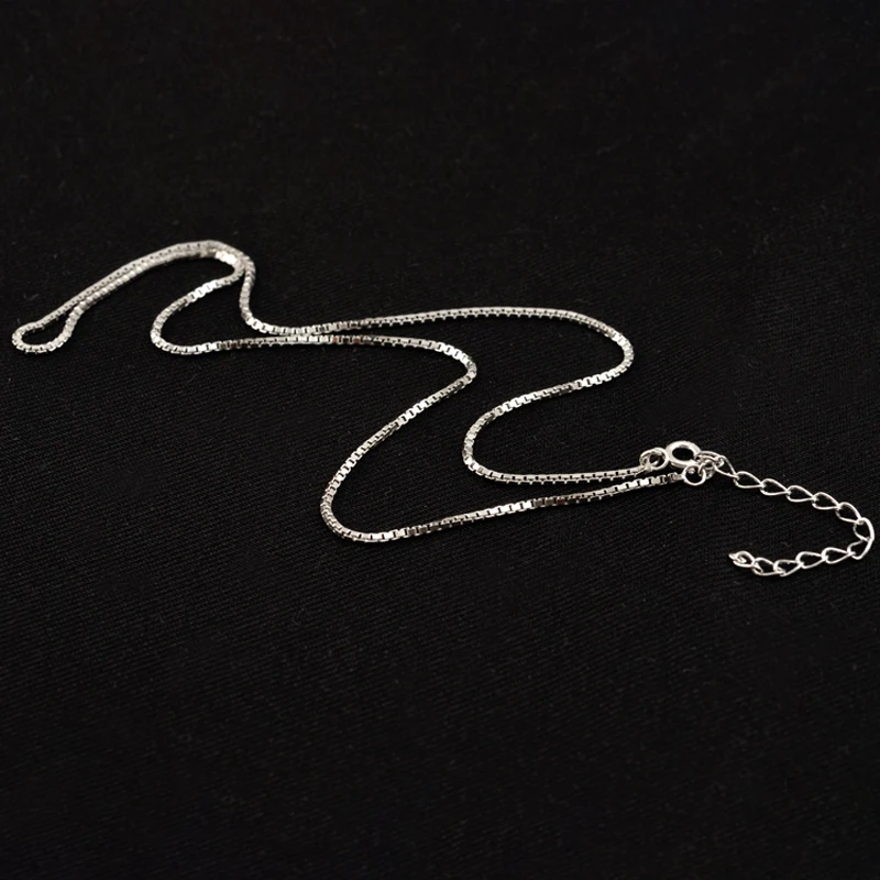 

925 Sterling Silver Golden Platinum Rose Gold Color Fine Box Chain Women Man Necklace Jewelry Long 40 45 50 Extension Chain 5 CM