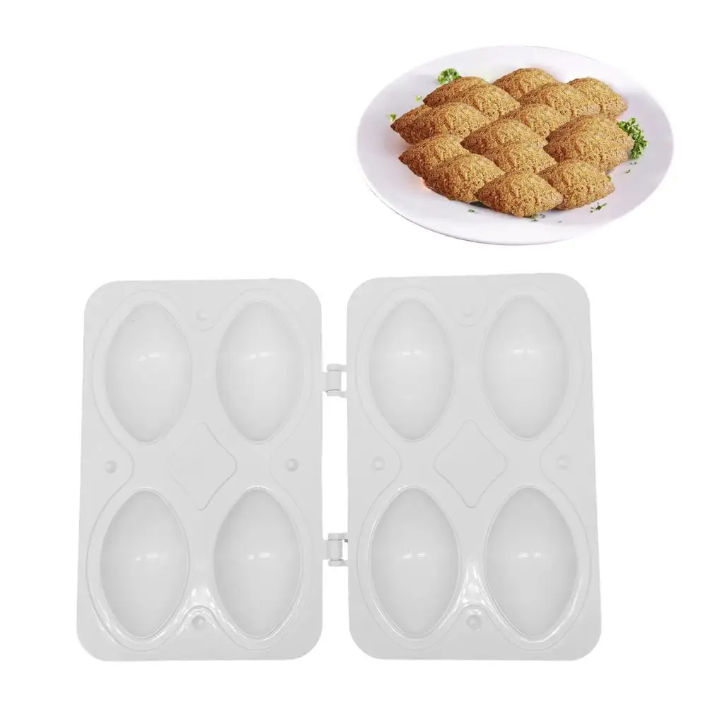 

4 Grid Manual Kibbeh Express Meatball Maker Meatloaf Mold Press Minced Meat Processor Cake Desserts Pie Kitchen Tools