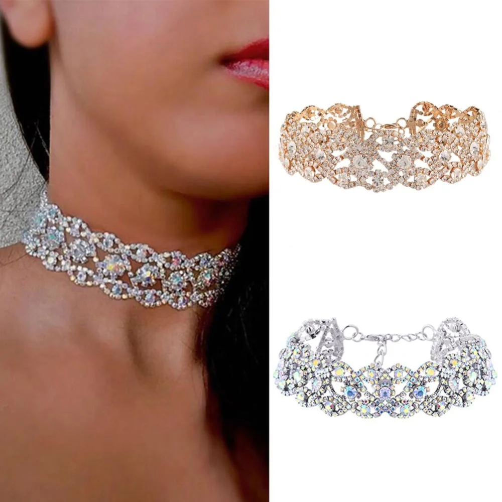 Ожерелье-чокер Стразы с кристаллами для женщин модные ювелирные изделия