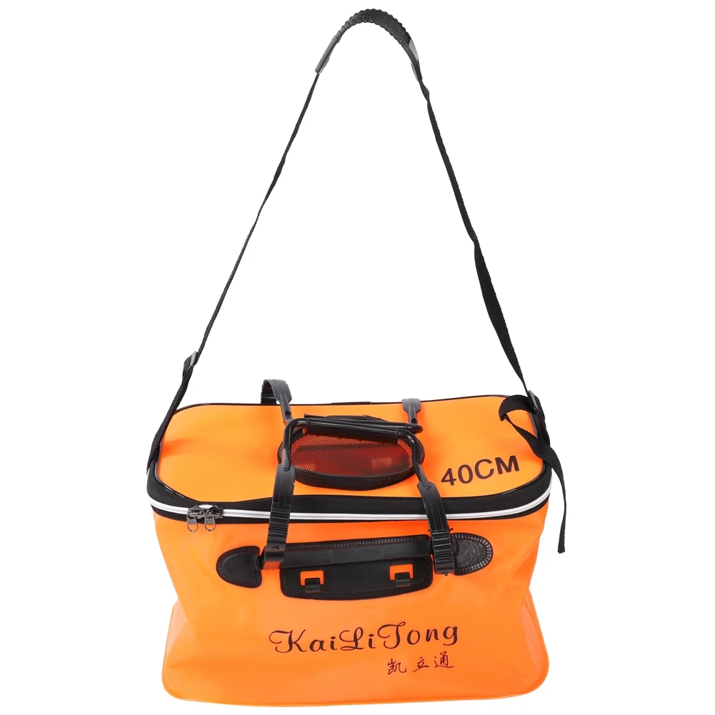 

Multi-Functional EVA Plastic Foldable Telescopic Thickened Fishing Bucket Live Fish Container Bag with Two-Way Metal Zipper