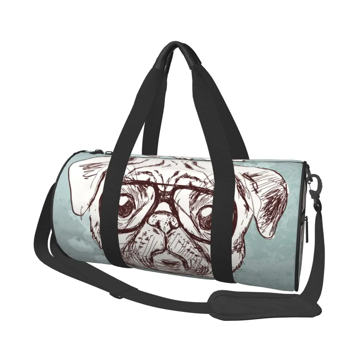 

Travel Bag Duffle Vintage Hipster Pug Dog Fitness Bag Handbag Bag Luggage Shoulder Bag Zipper Weekend Sport Gym Bag