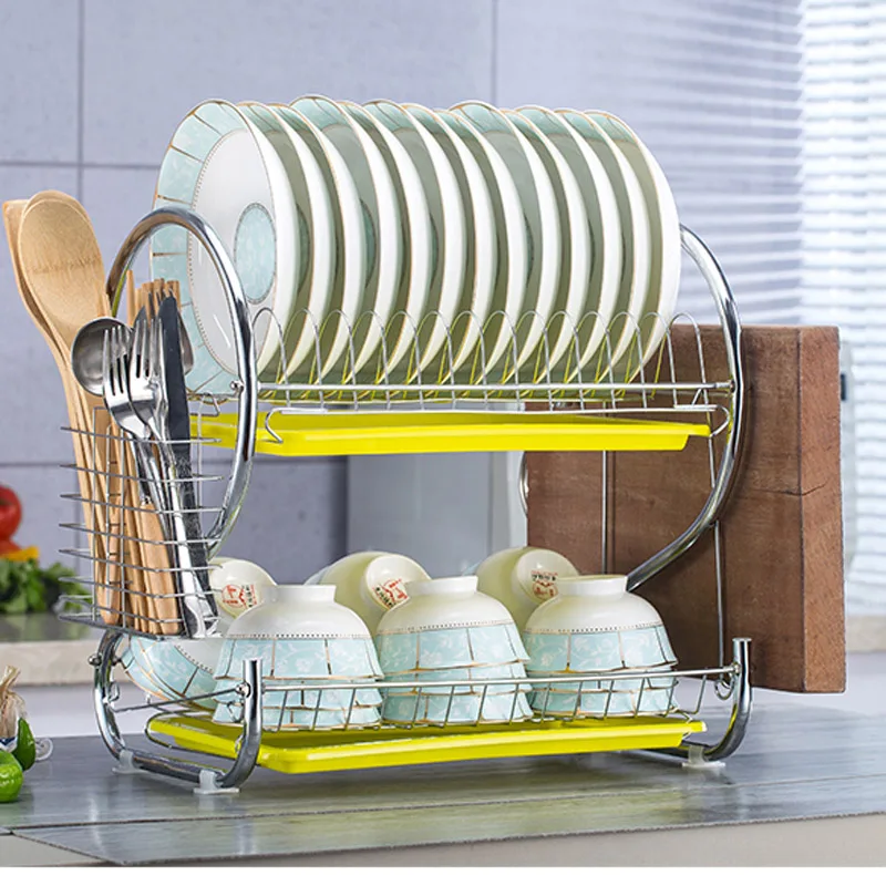 2 яруса Кухня стиральная держатель для хранения полки раковины сушилка посуды