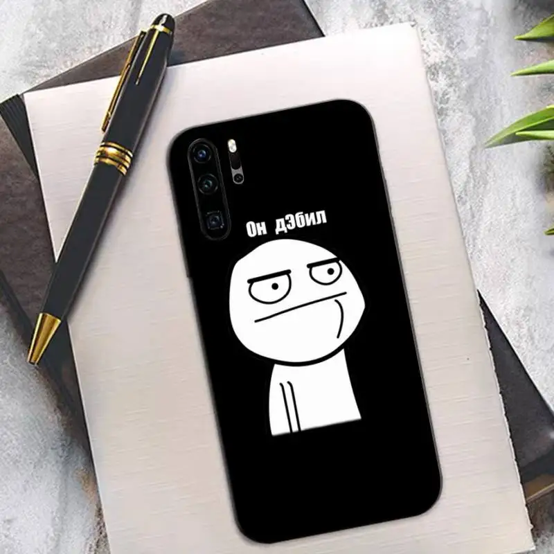 FHNBLJ Funny Man Middle Finger Black TPU Soft Phone Case for huawei P8 P9 p10 p20  P30 P40 pro lite psmart 2019