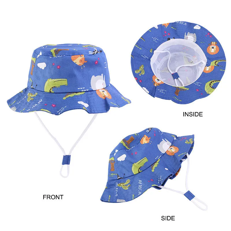 Панама с мультяшным принтом для мальчиков и девочек тонкая хлопковая шляпа
