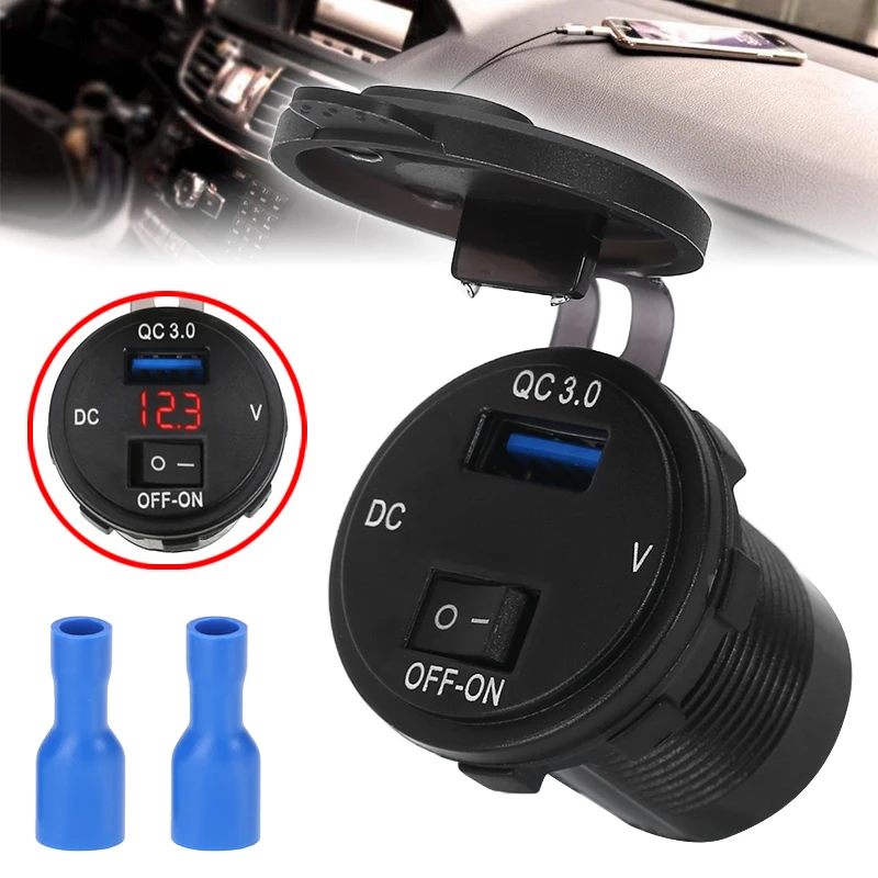 Одно автомобильное зарядное устройство USB адаптер QC3.0 быстрое для телефона