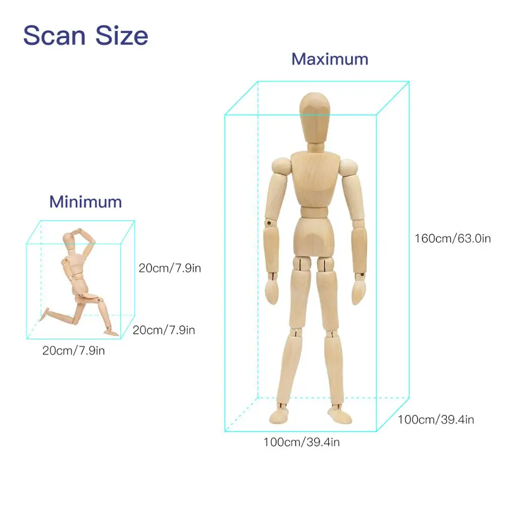 3D сканер 2 0 XYZprinting ручной Полноцветный для моделирования с поддержкой вывода