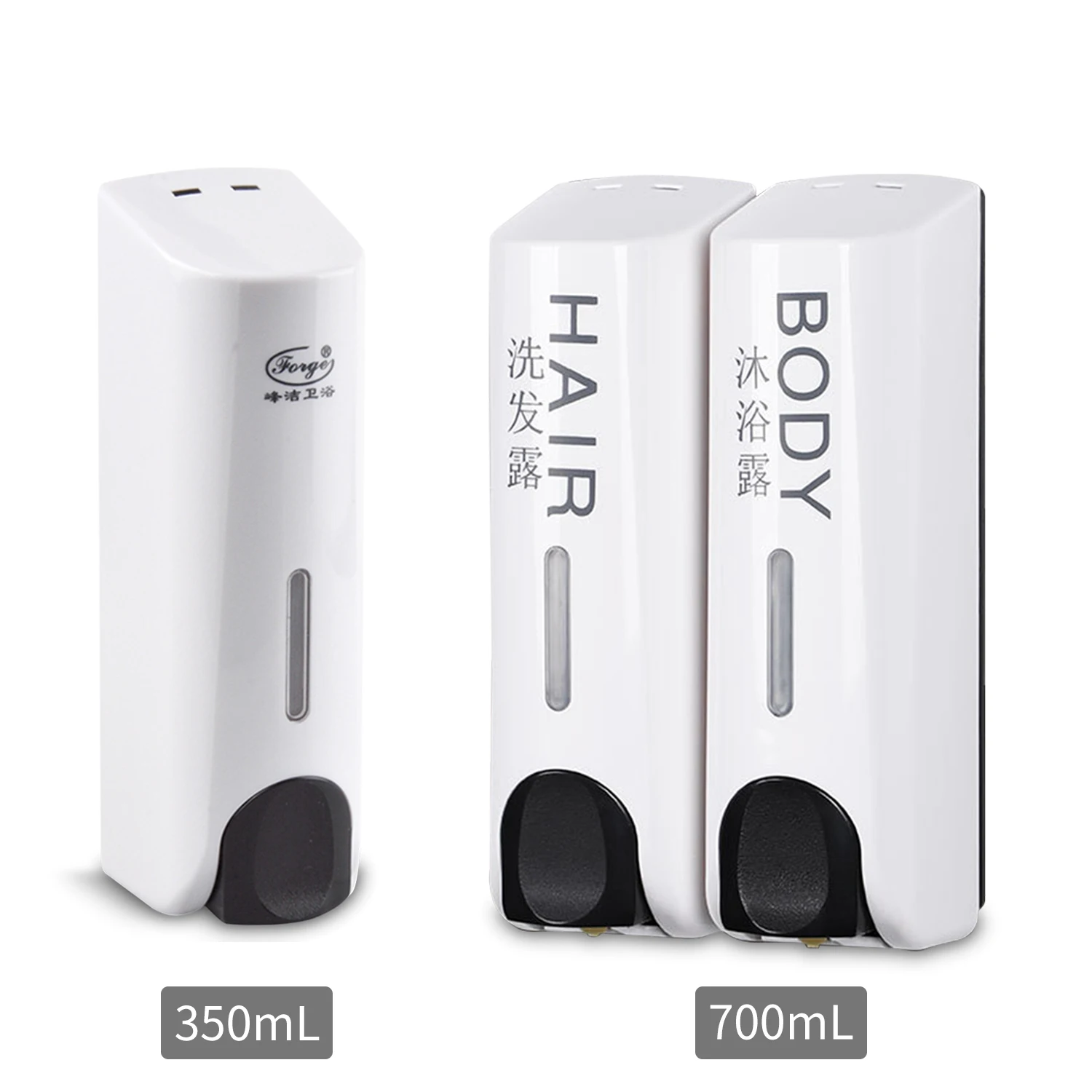 

Manual Bathroom Liquid Soap Dispenser Wall Mounted Dish Liquid Lotion Gel Detergent Shampoo Chamber Dispenser Hand Soap Bottle