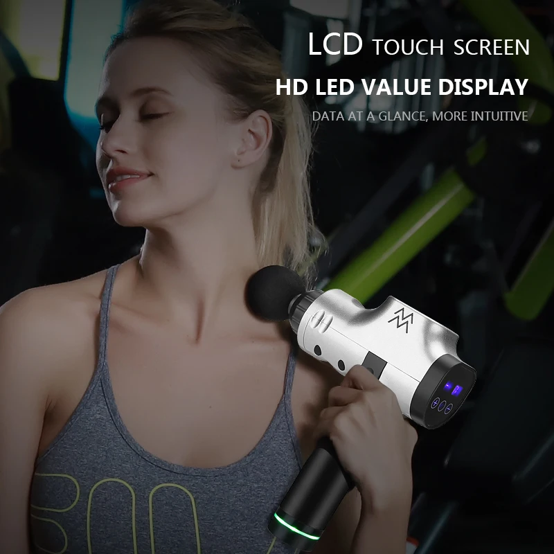 

2000MAH 16.8v LCD Massage Gun Deep Muscle Massager Bottom Press Body Massage Exercising Relaxation Slimming Shaping Pain Relief