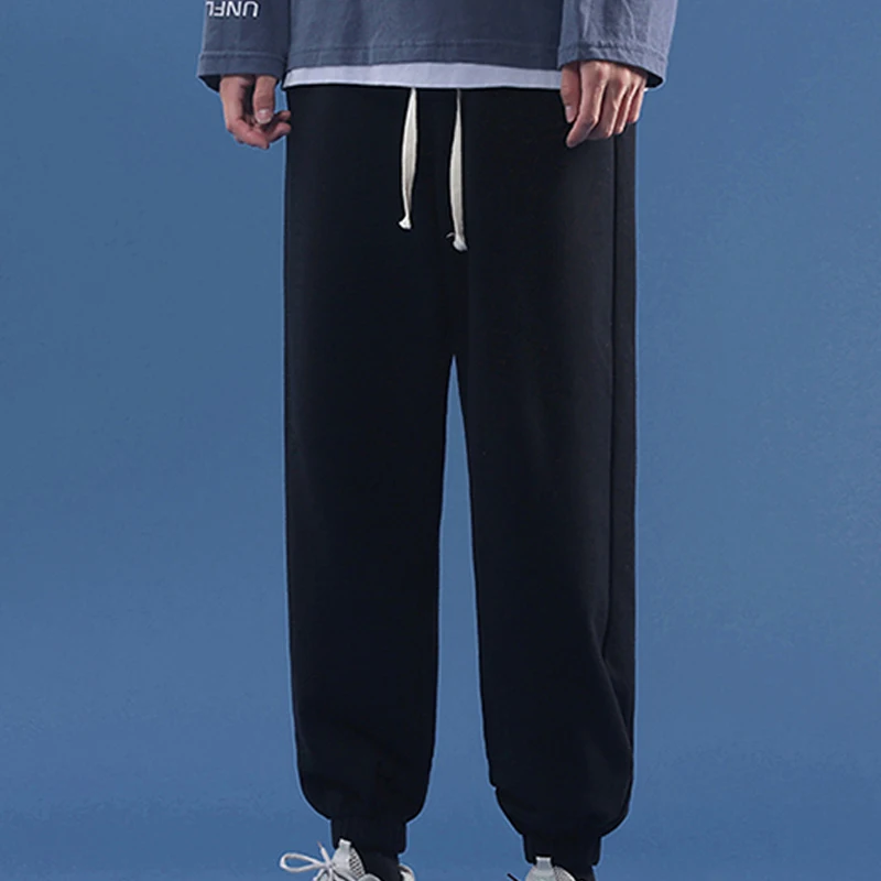 

Streetwear Sweatpants Men Trainning Exercise Pants Male Casual Soild Trouser Straight Waist Baggy Jogging Pants Plus Size