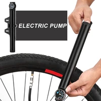 mini bike pump with pressure gauge aluminum alloy portable air compressor for bicycle motorcycle tires ball and other inflatable