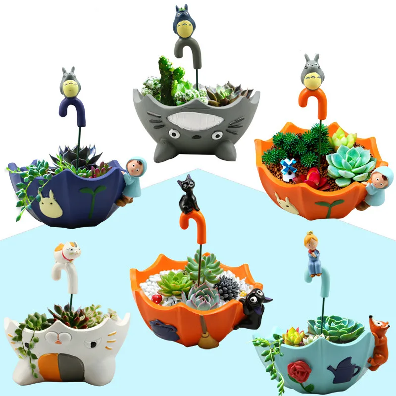 Мультяшный МИЛЫЙ Тоторо цветочный горшок из смолы креативные поделки домашний