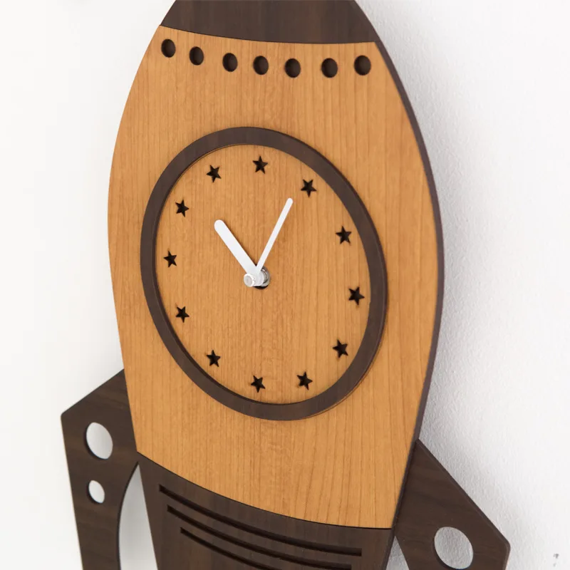 

European Silent Wall Clock Living Room Large Rocket Bedroom Wall Clock Creative Relol Para Casa Decoration Home BB60