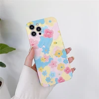 retro kawaii sakura colorful flowers painting phone case for iphone 11 12 pro max xs max xr xs 7 8 plus x 7plus case cute cover