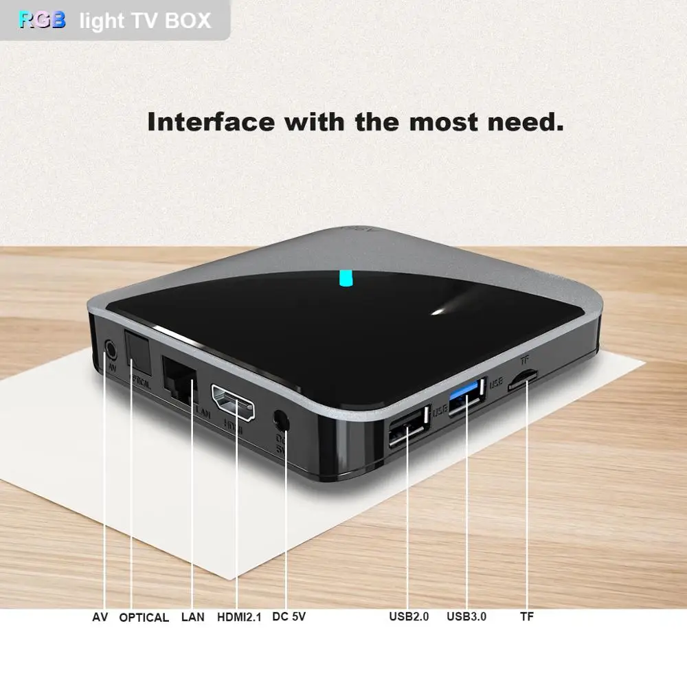 A95X F3 Air Android 9 0 Smart TV Box Amlogic S905X3 2 4G & 5G Dual Wifi HDR BT 8K RGB светильник приставка без