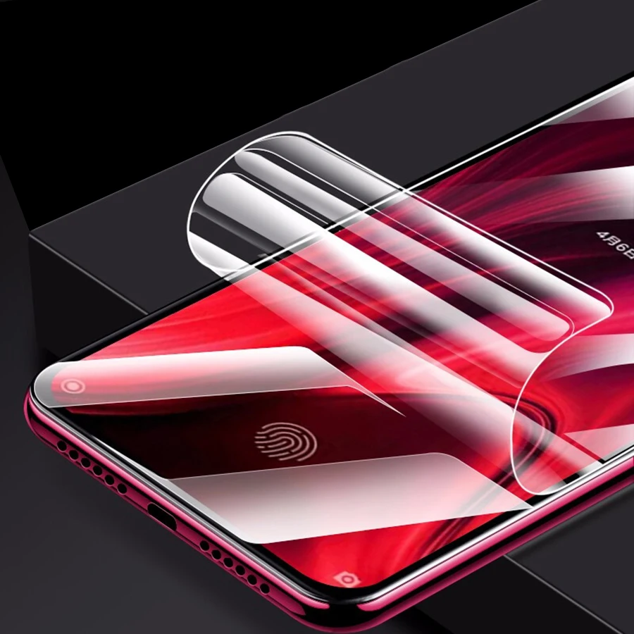 ТПУ силиконовый защитный экран для Xiaomi mi 9T 9 8 A2 lite POCO Pocophone F1 красный mi K20 Note 7 5 6 pro Гидрогелевая наклейка пленка