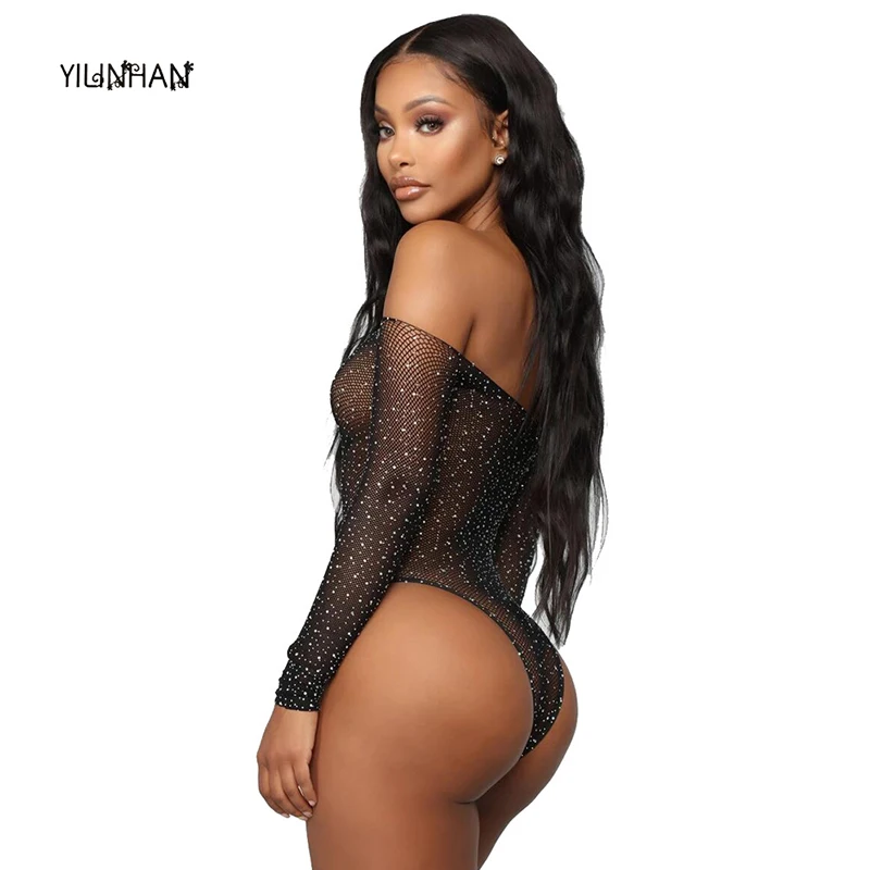 

YILINHAN Sexy Body Stockings Women Fishnet Crotch Catsuit Mesh Tights Lingerie Erotic Bodysuit Sleepwear Jumpsuit Teddies