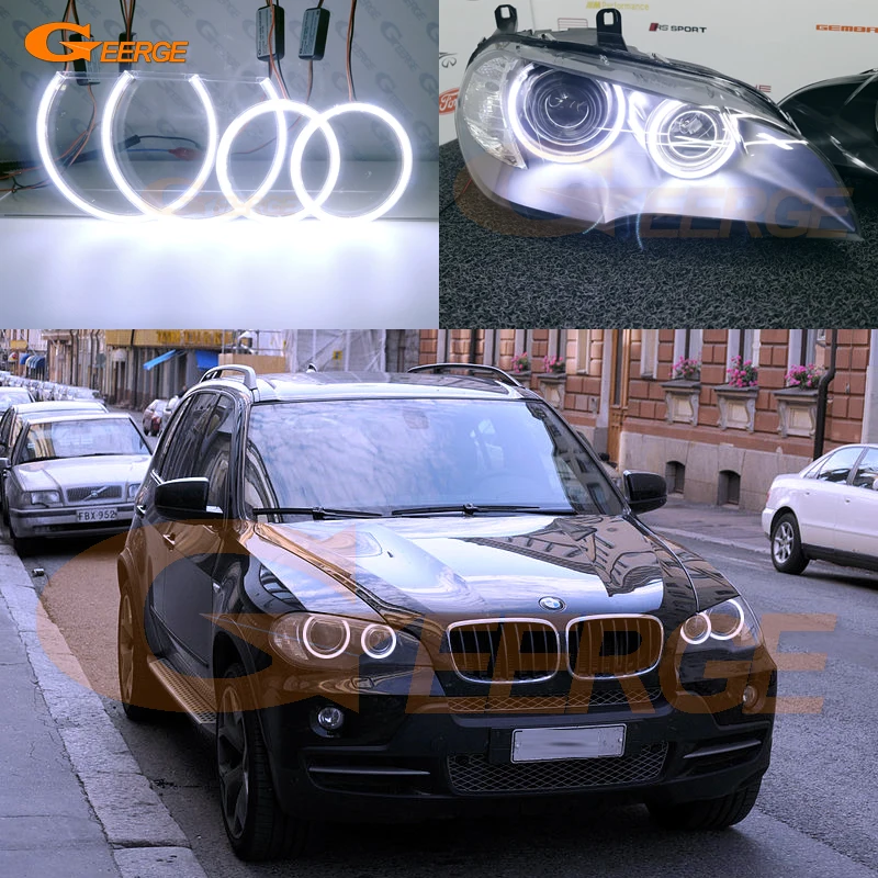 Отличный COB led angel eyes halo rings Дневной светильник ультра яркий для BMW X5 e70 2007 2008 2009 2010 2011