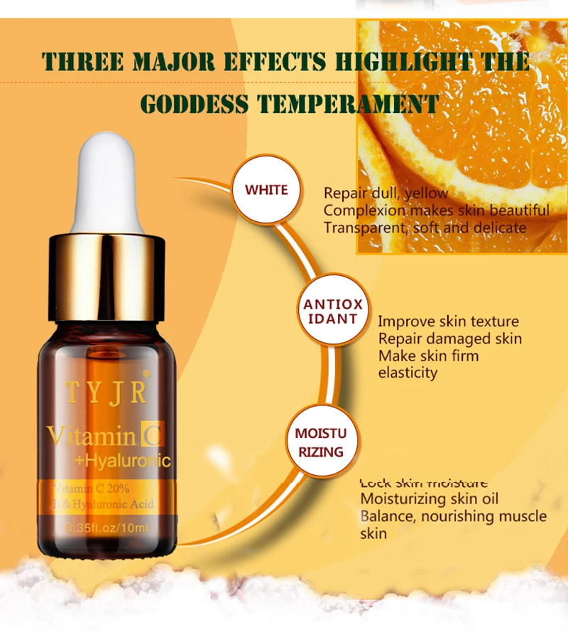 

Vitamin C Facial Serum Whitening Brighten Moisturizing Anti-wrinkle Beauty Essence solution Create healthy skin for women's face