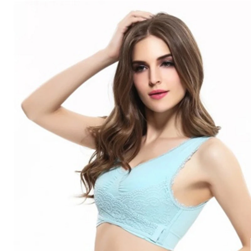 

3XL Plus Size Sexy Lace Bralette Solid Cross Side Buckle Bra Brassiere Wireless Push Up Bras for Women Lingerie Sleep Underwear