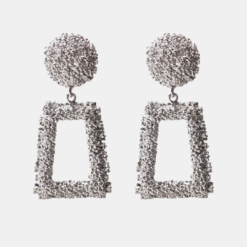 E1844-Silver Ztech New Fashion Z Luxury Brand Rhinestones Water Drop Crystal Geometric Gem Designer Vintage Earrings For Women Free Shipping - Окраска металла: E1844-Silver