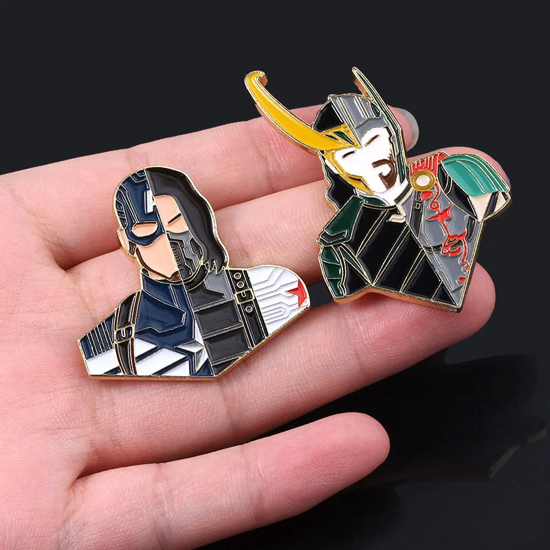 Креативный мультяшный значок Marvel Loki Captain Pins для рюкзаков симпатичный подарки