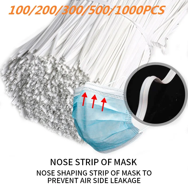 

3mm 100/200/300/500/1000pcs Plastic Nose Wire Bar for DIY MASK Single Core Nose Bridge Clips Jewelry Making Accessories