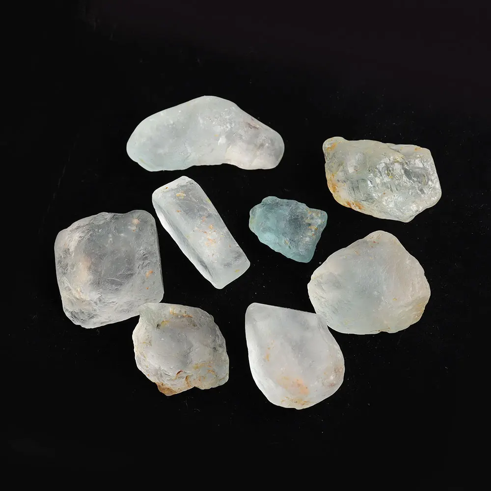 

50g Natural Crystal Blue Topaz Raw Healing Mini Ring Surface Mineral Gemstone Meditation Collection Reiki Home Decoration Gift