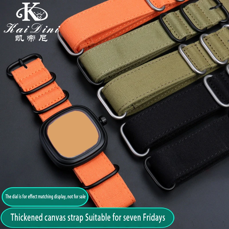 

Canvas Strap Suitable For Seven Friday Watches T1 / T2 / m2 / m3 P2b / P3 / Q2 Nylon Bracelet Men's Watch Accessories 26 28mm