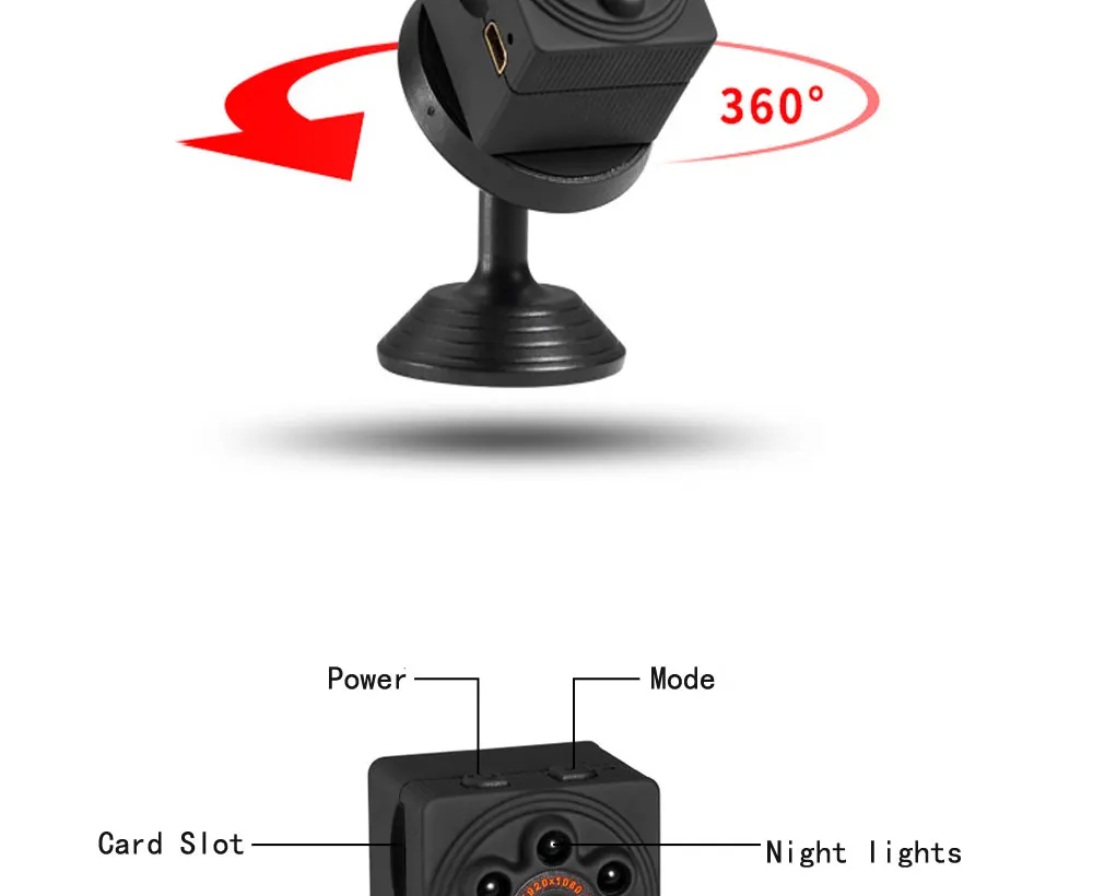 JOZUZE S1000 мини-камера Full HD 1080P Спортивная камера с ночным видением для автомобиля DV DVR Простая установка камеры для защиты дома