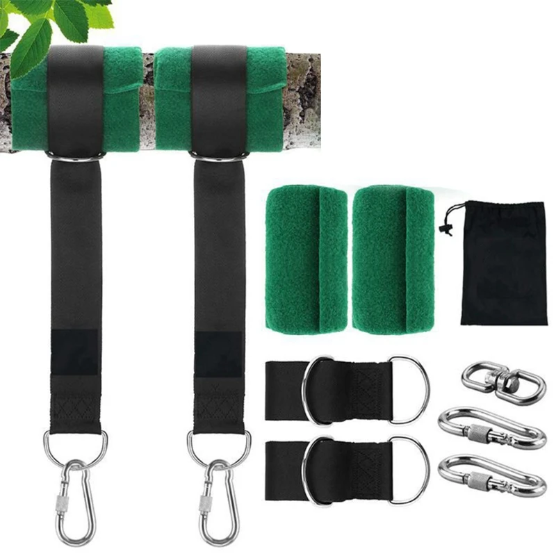 

HX5F Swing Hammock Tree Mat Hanging Kit Strap Carabiner Camping Garden Swing Fittings for Outdoor Playing Sport Decoration