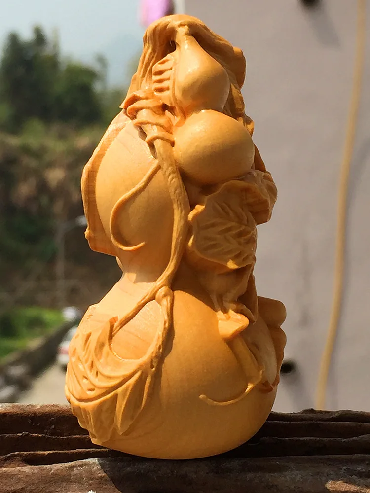 Boxwood Carving Gourd Cultural Games Handpieces Car Pendants Wood Crafts And Decorations | Дом и сад