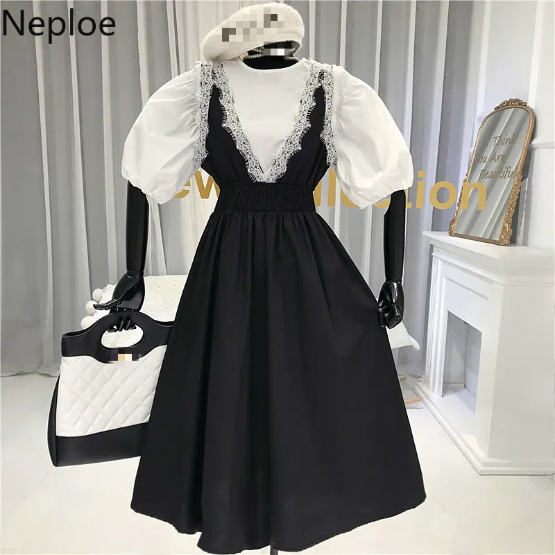 Женский комплект из 2 предметов милый топ с круглым вырезом и пышными рукавами