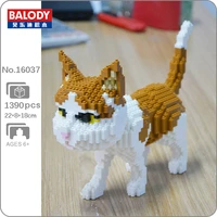 balody 16037 persian cat yellow kitten animal stand pet 3d model diy mini diamond blocks bricks building toy for children no box