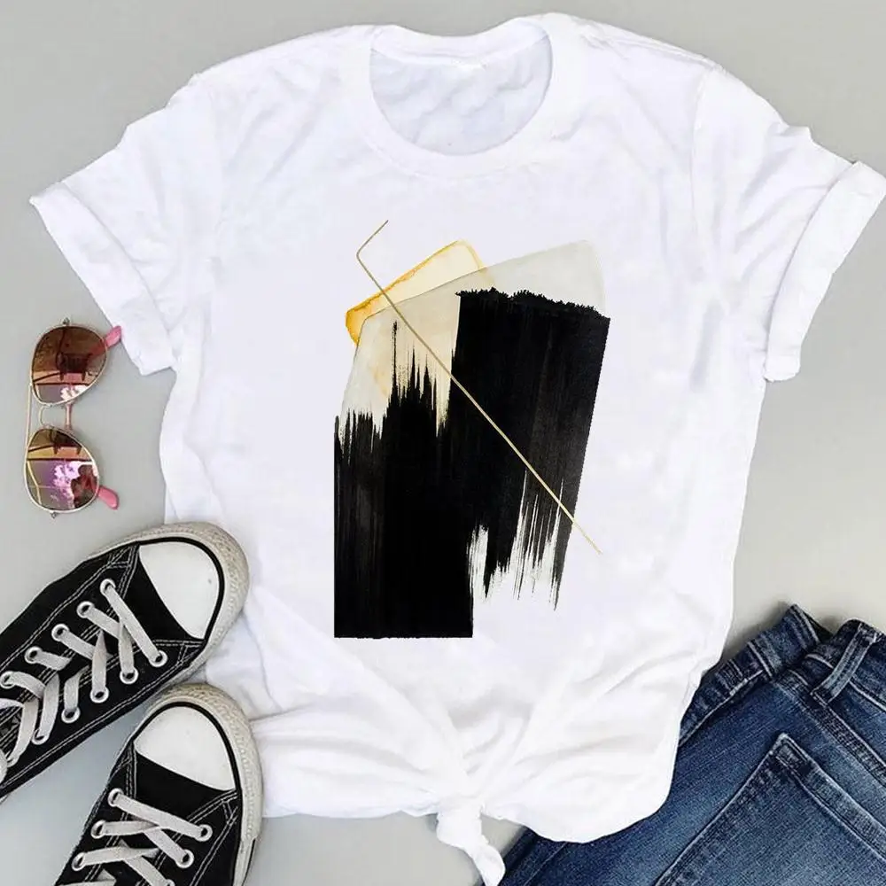 

Женские футболки, модные футболки с коротким рукавом, футболки с мультяшным принтом акварелью, новинка 2022, Летняя женская одежда, топы, футб...