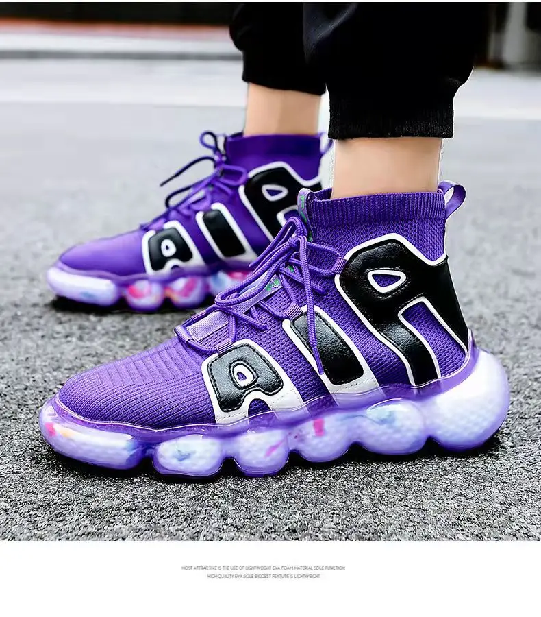 

Spring Autumn Men's Flying Mesh Surface Thick Soled Sports Shoe High Top Large Size Non Slip Outdoor Casual Shoes Running Shoes