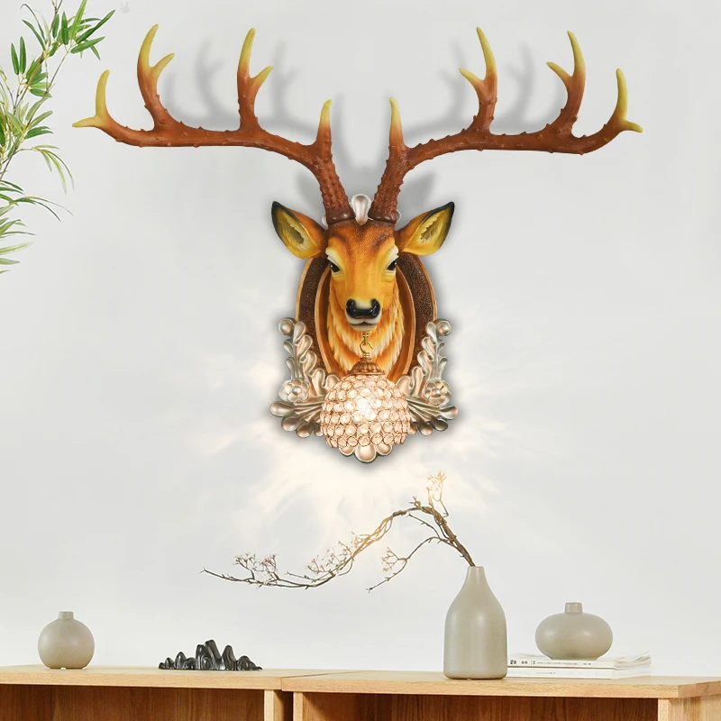 Простой современный настенный светильник с оленем лампа для гостиной спальни