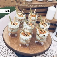 new 50pcs 140ml mousse dessert cup wine glass plastic cake jelly pudding cups kitchen accessories party wedding supplies