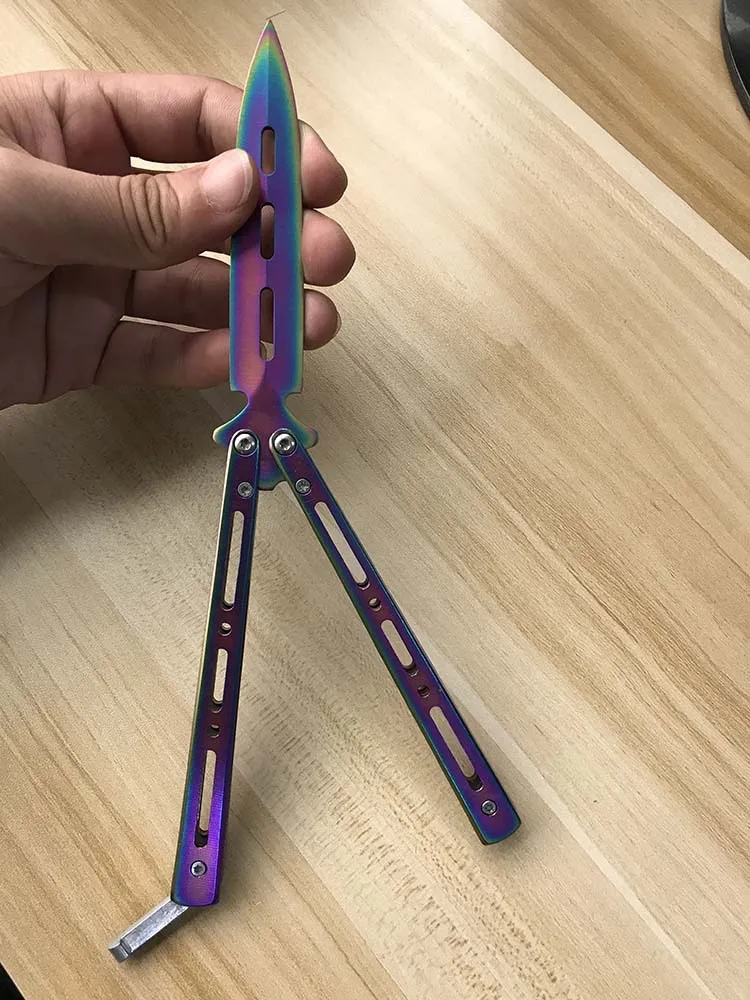 Тренировочный нож-бабочка Модный тренировочный учебный клинок из нержавеющей