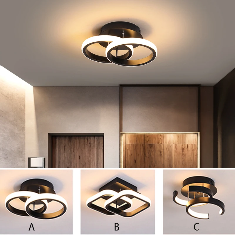 

Креативный светодиодный потолочный светильник в скандинавском стиле для прихожей, полукруглая круглая квадратная потолочная лампа, лампа ...