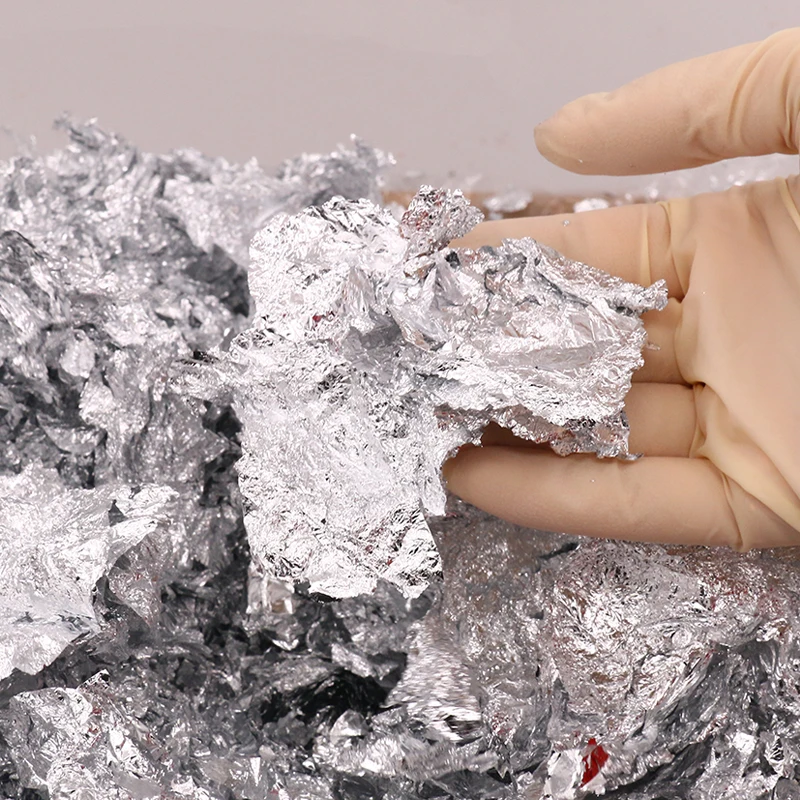 1 кг имитация серебряных хлопьев блестящий алюминиевый лист осколк для стены