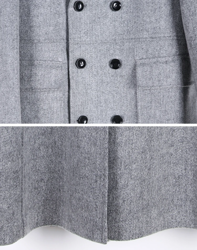 Длинное шерстяное мужское пальто зимняя мужская куртка мужские серая одежда KJ253 |