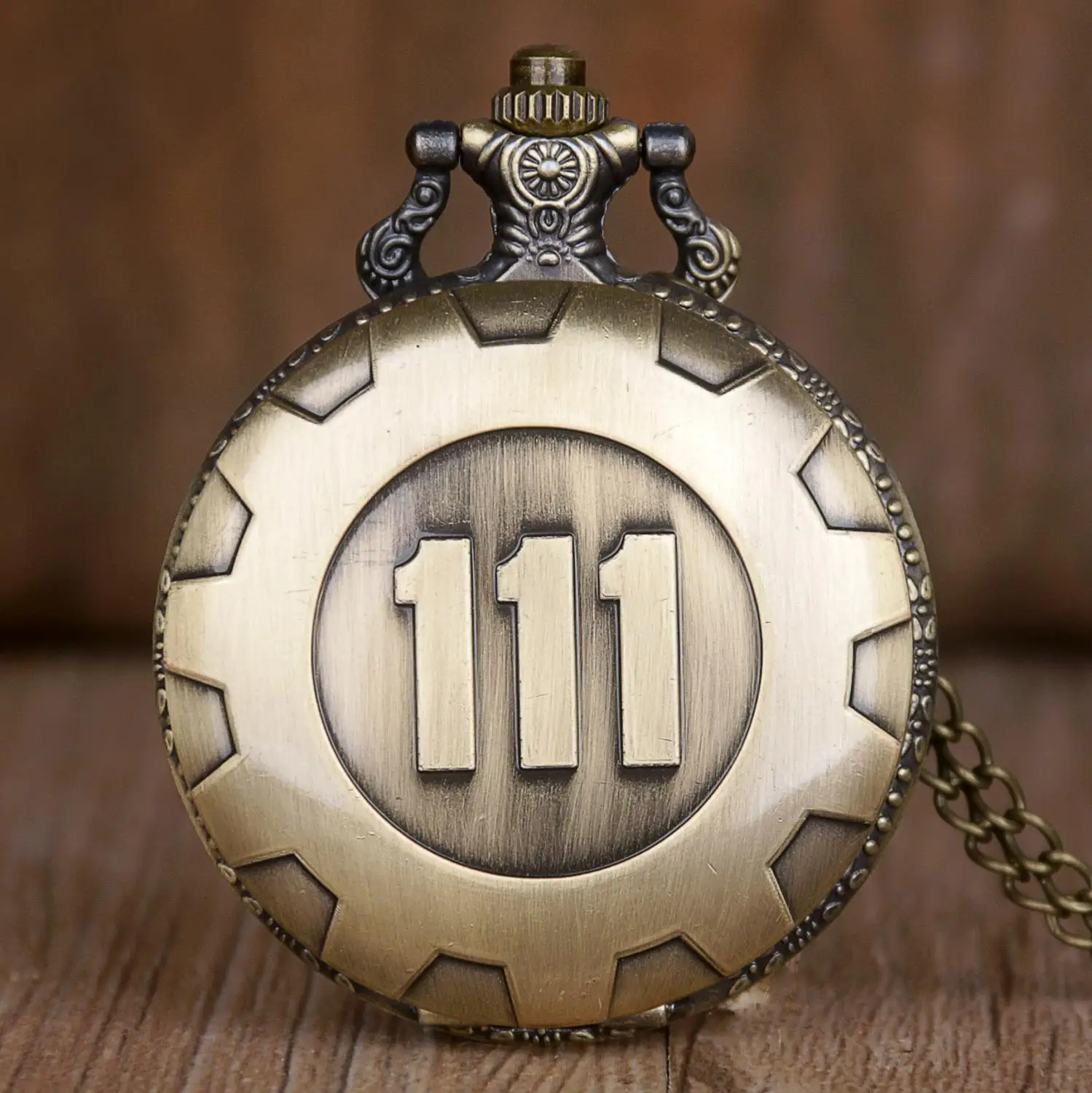 

Бронзовая игра Fallout креативный текст 111 кварцевые карманные часы стандартное ожерелье мужские часы для женщин и мальчиков подарок TD2030