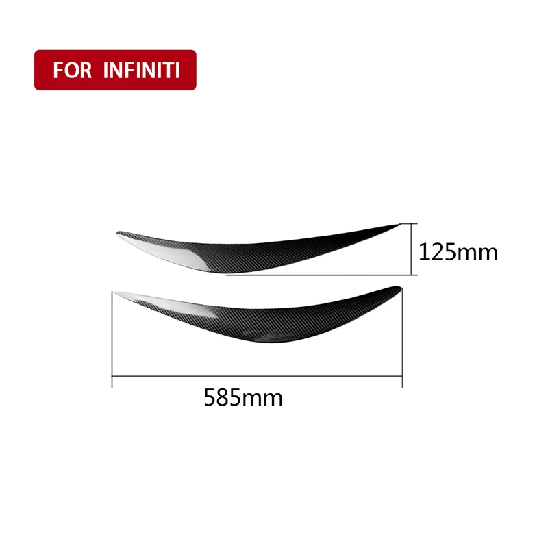 

2PCS Infiniti Q50 Light Eyebrow Carbon Fiber Sticker Light Eyebrow Simple Anti Uv Self Adhesive Carbon Sticker#2